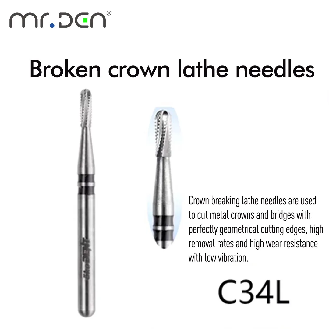 Chirurgische Drehnadel aus Wolframstahl, Entfernung von harten Gewebe, längliche Zähne, seitliches Schneiden, minimalinvasive Wurzelscheiding