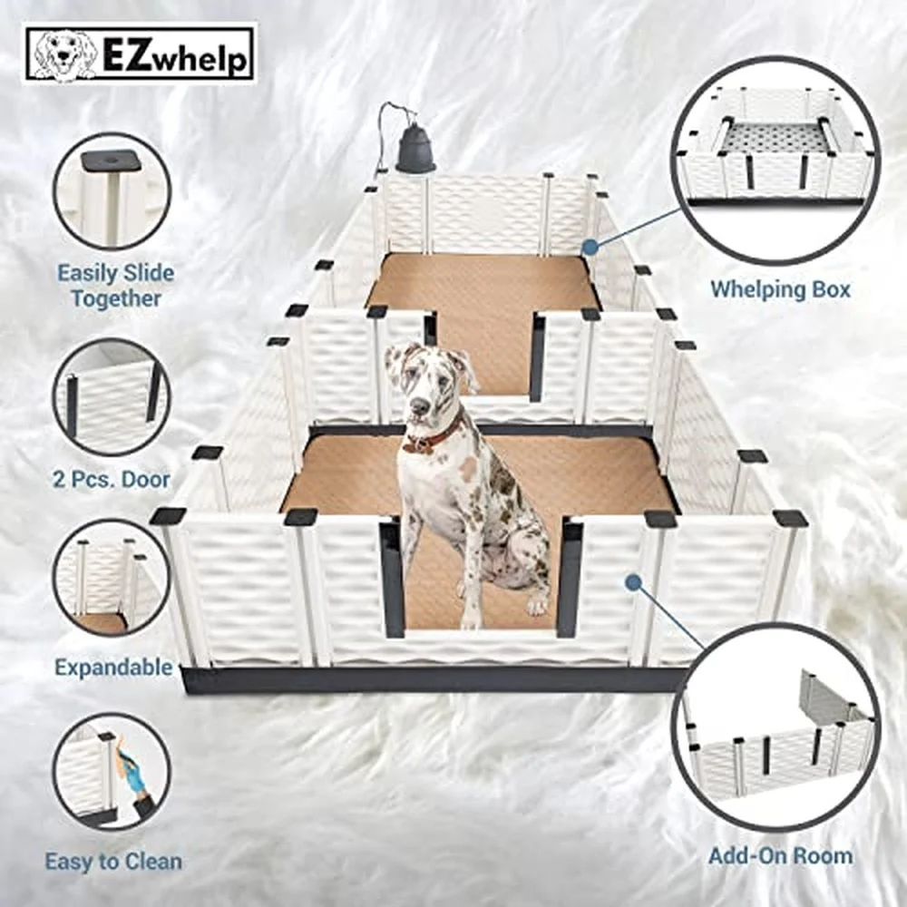 EZclassic 3 Wall Add On Room Puppy Playpen Whelping Extension 48