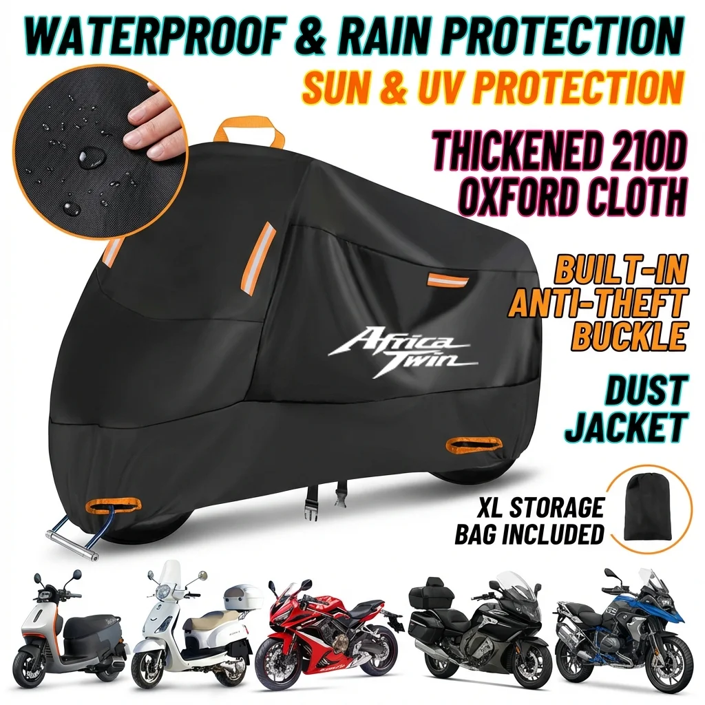 

For Honda Africa Twin 1100 CRF1100L CRF 1100 L 2025 2024 Motorcycle Cover Waterproof Outdoor Scooter UV Protector Rain Cover