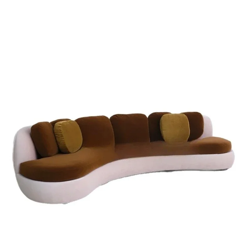 

Vintage old money cream curved large flat layer caramel cream Yang Caiyu living room replica sofa