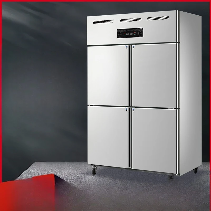 

Four-door refrigerator commercial refrigeration freezer, kitchen hotel stainless steel six-door large-capacity freezer
