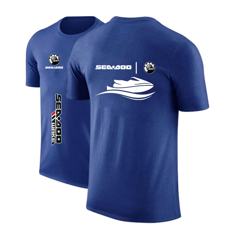 2023 Summer Men's Sea Doo Seadoo Moto Printed High Quality Cotton Casual Short Sleeved Popular Loose O-Neck Breathable Tees Tops