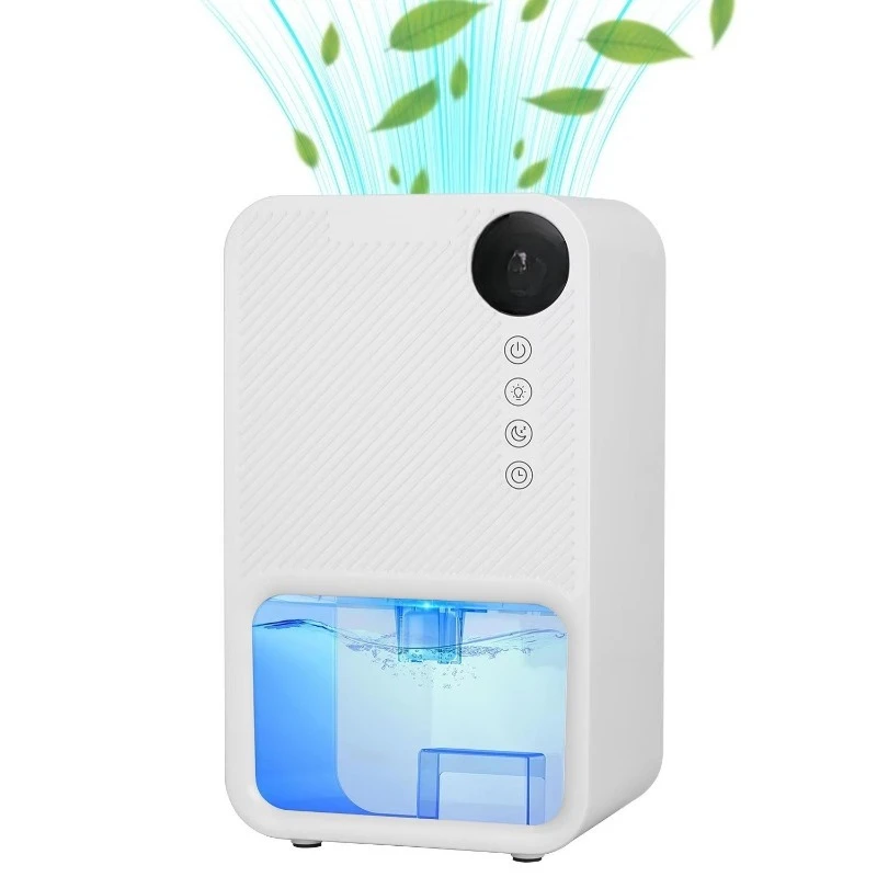 Portable indoor dehumidifier with sleep mode, 7-color lighting, and touch control