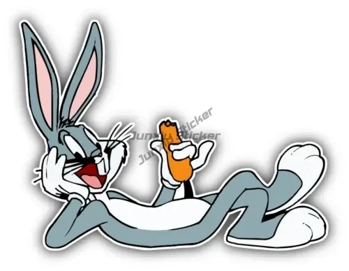 Bugs Bunny Animation Catoon Creative PVC Sticker for Decorate Wall Car Truck Van Window Bicycle Helmet Bumper Decal Accessories