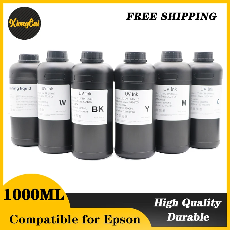 1000ML UV DTF inchiostro e vernice per UV DTF Film A B per Epson XP600 TX800 1390 L800 L1800 L805 1set