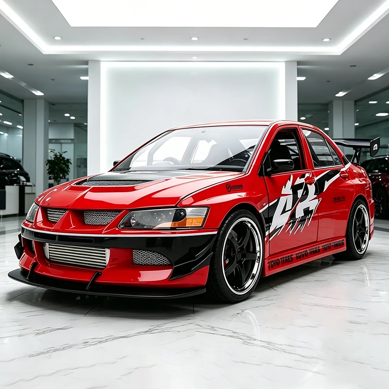 JADA NUEVO Coche de Aleación Lancer Evolution IX EVO a Escala 1:24, Modelo de Coche en Miniatura para Colección o Regalo
