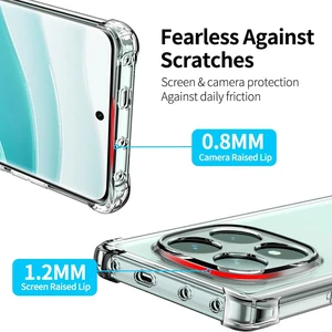 Casing Transparan TPU untuk Xiaomi Redmi Note 14 Pro 5G Pro+ Plus Penutup Pelindung Empat Sudut Bumper Anti Guncangan Coque Fundas 12 casing ponsel xiaomi penjualan terbaik - №