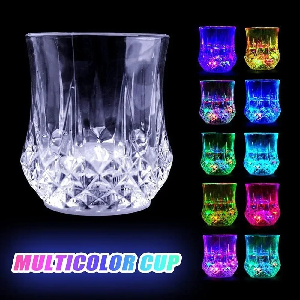 1pc 200ml Colorful Light Up Glowing Party Cups Glow in The Dark Party Supplies LED Light Bar Night Club Party KTV Disco Beer Cup