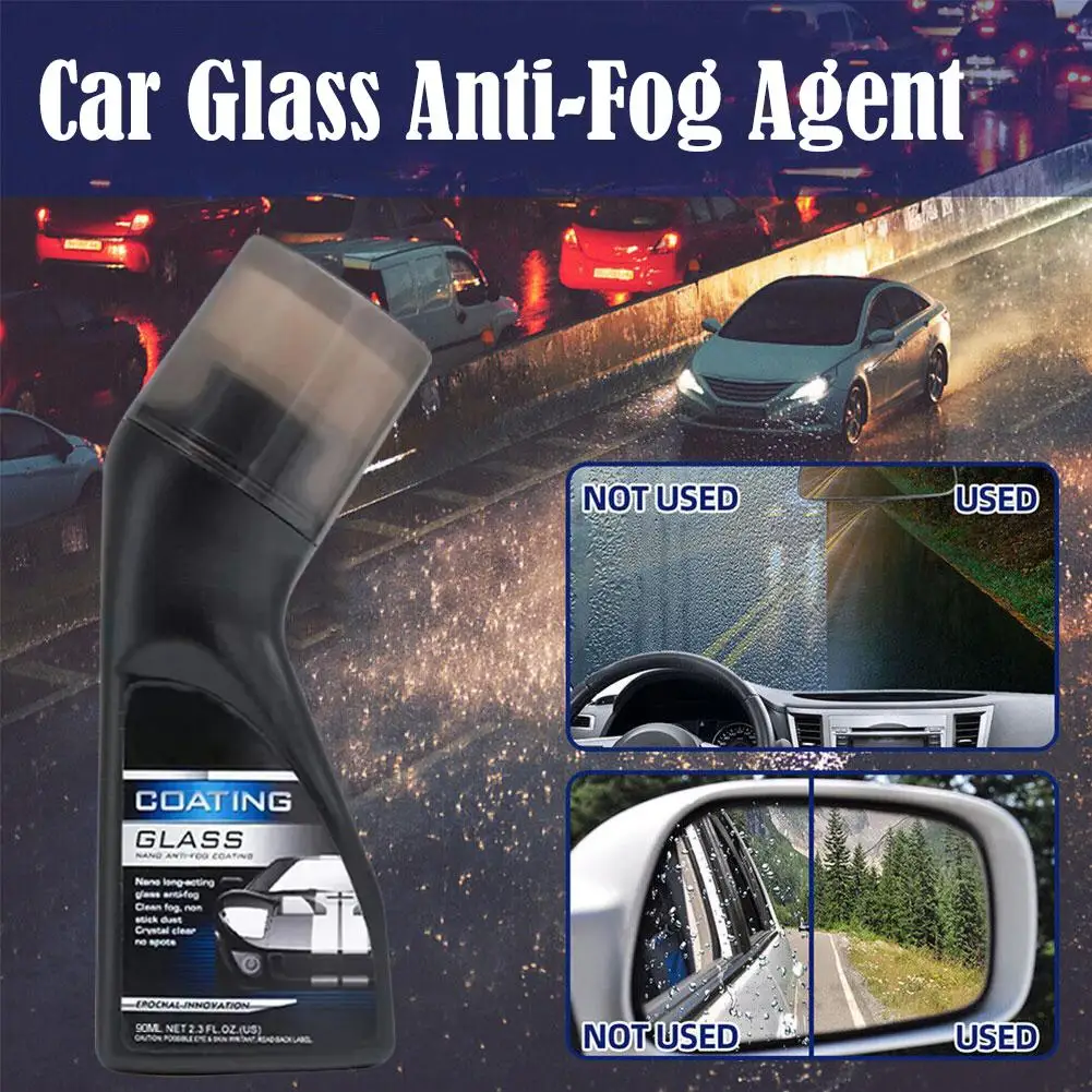 Car Anti-Fog Spray 70ml Glass Antifog Coating Agent for Auto Windows Screens Mirrors Windshields Defogger and Cleaner 1/2pc I1I6