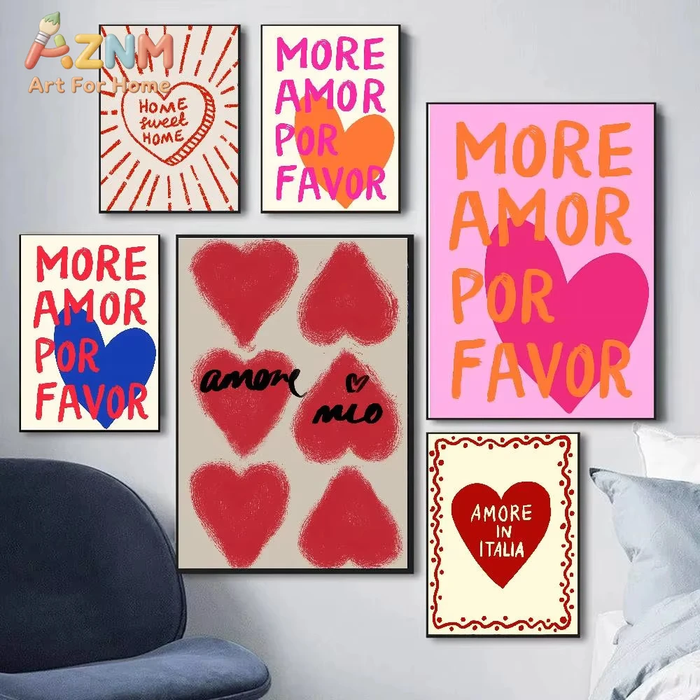 

1 шт. Современный красочный постер с принтом и лозунгами о любви, настенное искусство, декор для дома, украшение комнаты, картина для гостиной, ресторана, кухни