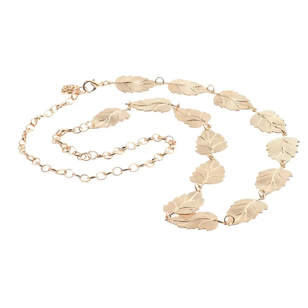 

Women Adjustable Dress Waist Chain Belt Gold Leaf Decorative Waistband for Casual and Formal Wear