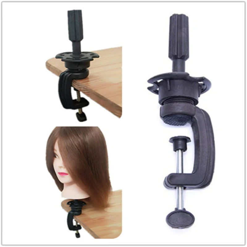 Suporte de manequim ajustável, suporte para peruca para treinamento, cabeça de manequim, plástico preto e metal, braçadeira de mesa, ferramentas acessórias de cabelo