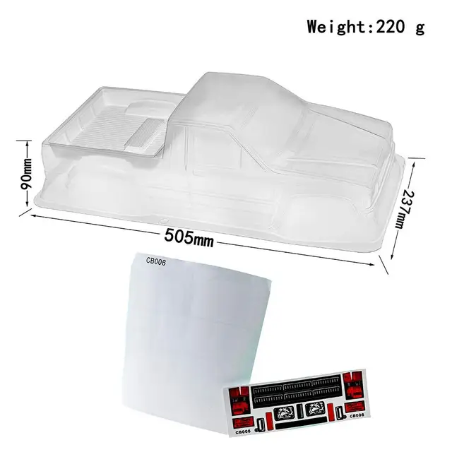 12. 3-calowy 313mm rozstaw osi z przezroczystą obudową Pickup dla 1/10 gąsienica Rc Trx4 osiowy Scx10 Scx10 Ii Rgt 86100 Yk4101 Cc01 Tf2