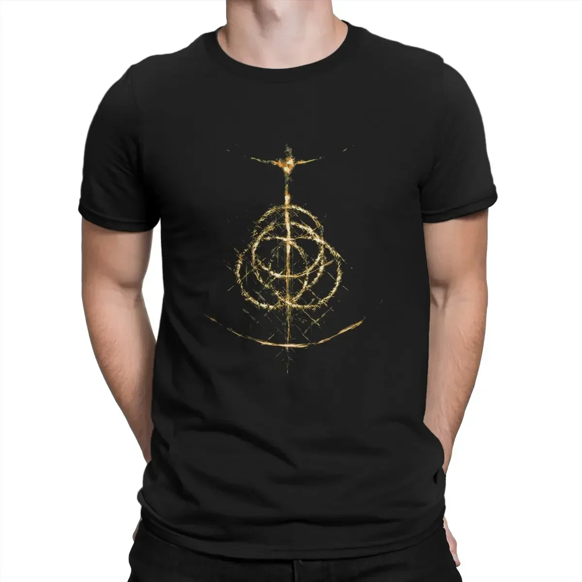 Ring light T-Shirts Men DARK SOULS Awesome Cotton Tees O Neck Short Sleeve T Shirts Gift Idea Tops