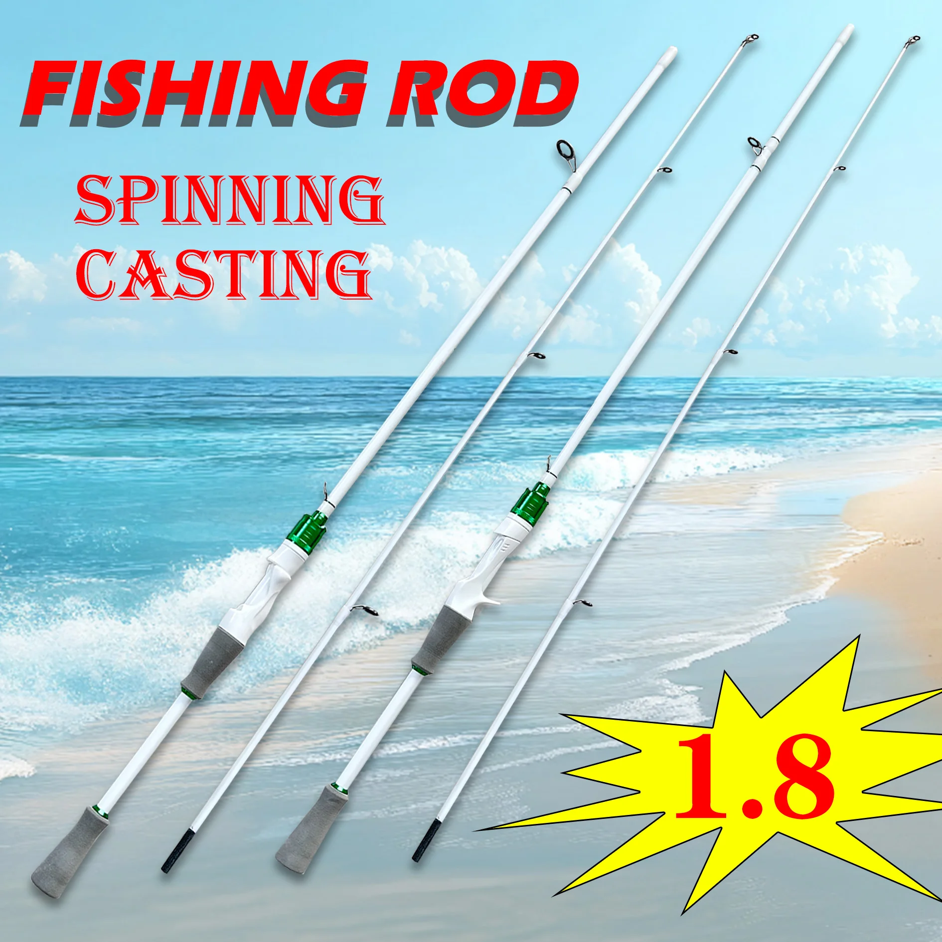 

Приманка из углеродного волокна с сегментированной ручкой. Общий белый внешний вид. Керамические направляющие кольца.