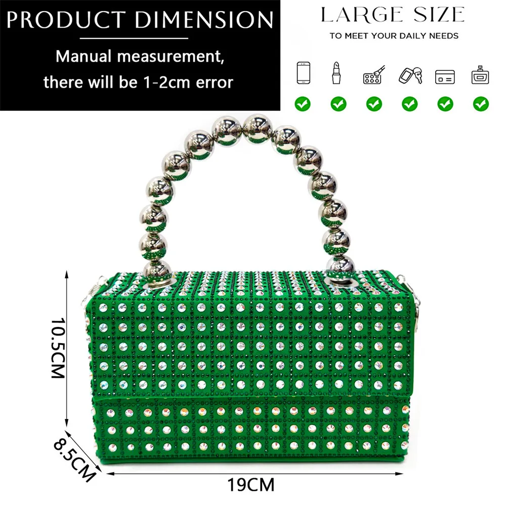 Nigerian Women Heels Party Ladies Italian Design Green Shoes And Bag Set Decorated with Rhinestone Handbag Wedding Party