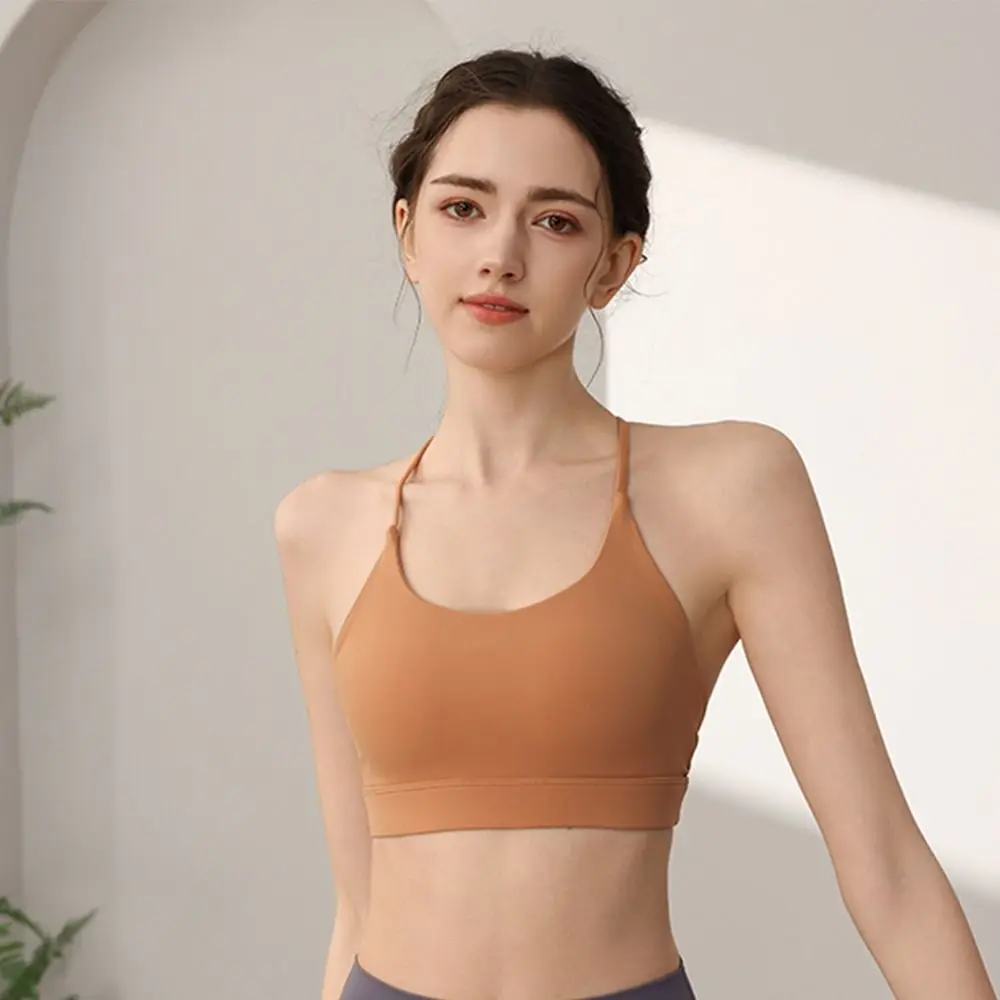 

Widen Band Seamless Women's Sports Bra Durable Breathable Fashion Yoga Tops Reusable with Chest Pad Women Lingerie Yoga