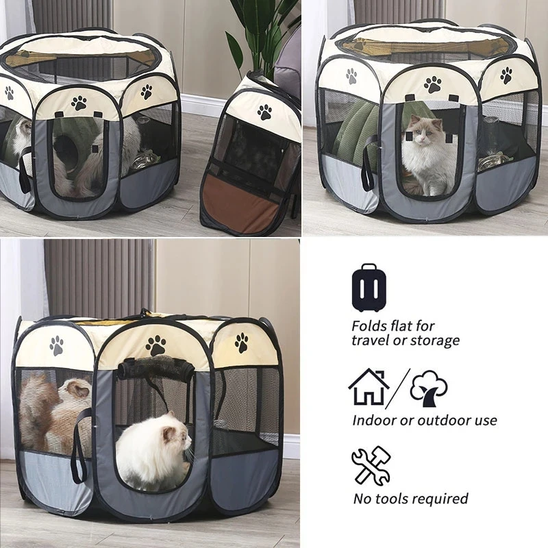 Imagem -05 - Portátil Dobrável Tenda para Animais de Estimação Casa do Cão ao ar Livre Gaiola Casas para Interior Playpen Filhote de Cachorro Gatos Pet Cama Tenda Casa do Cão Gato Caixa