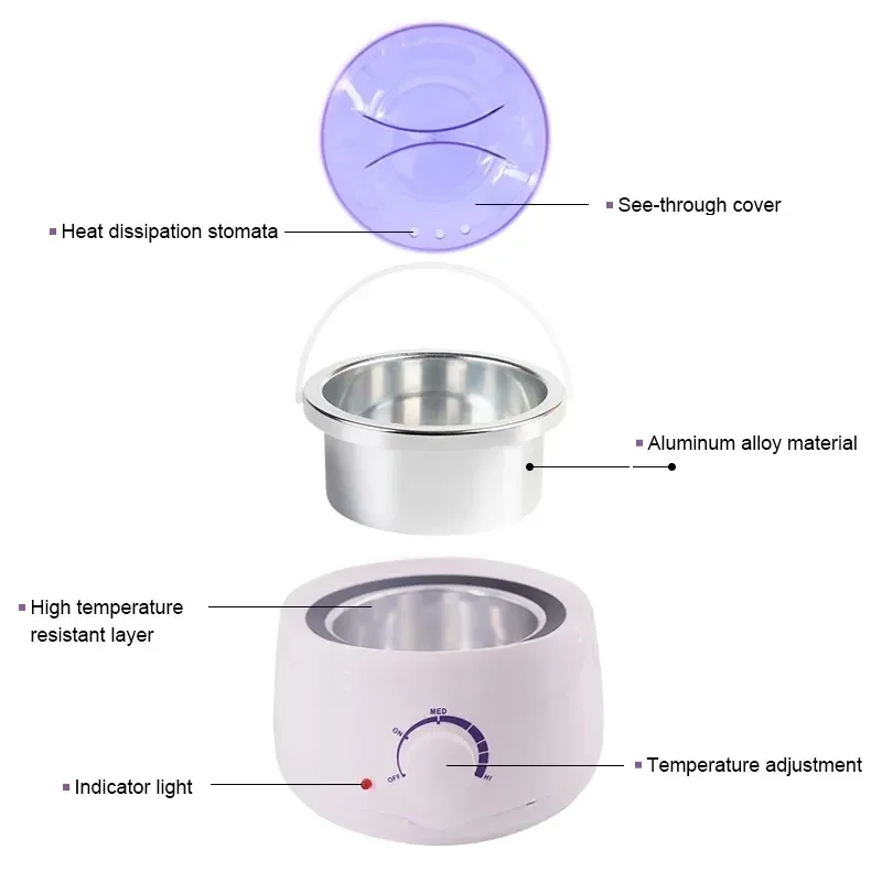 مدفئ شمع مزيل للشعر احترافي ، إزالة الشعر ، مدفأة شمع وعاء واحد