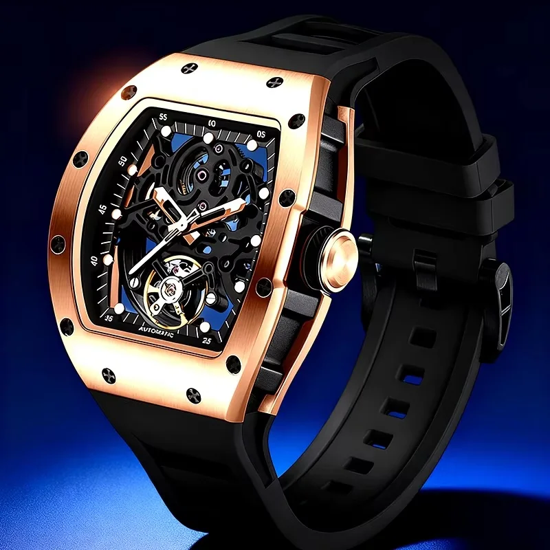 2026 relógio de luxo masculino de alta qualidade, esportivo, à prova d'água, luminoso, mecânico