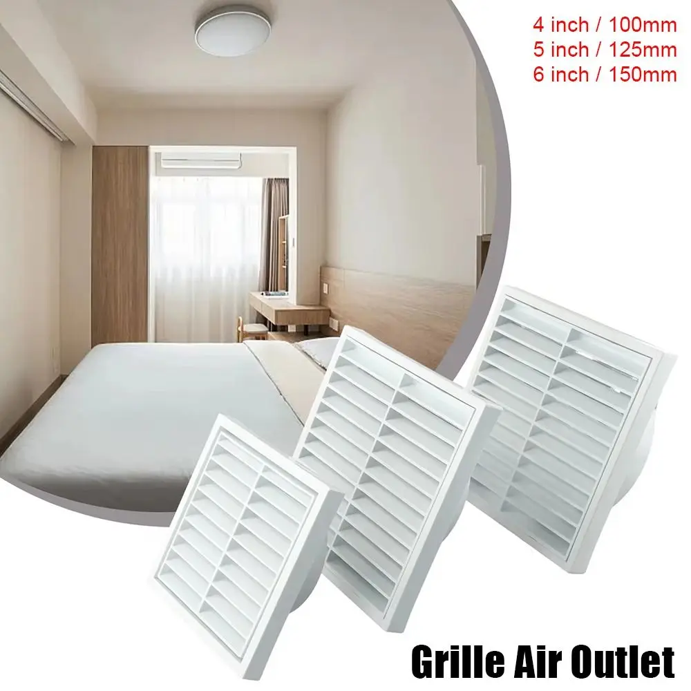 1Pcs Wall Ceiling Grille Air Outlet Pipeline Ventilation Plastic Fresh Air Exhaust Outlet White Grilles Cover