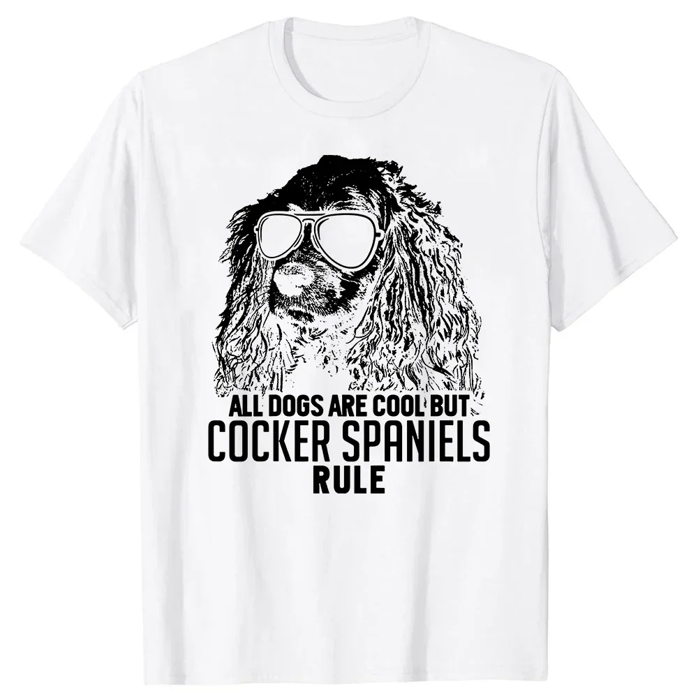 Colorful Splash Art Cocker Spaniel Dog T Shirt Graphic T Shirts Men Clothing Tee Tops Round Neck Short-Sleeve Tshirt Camisetas