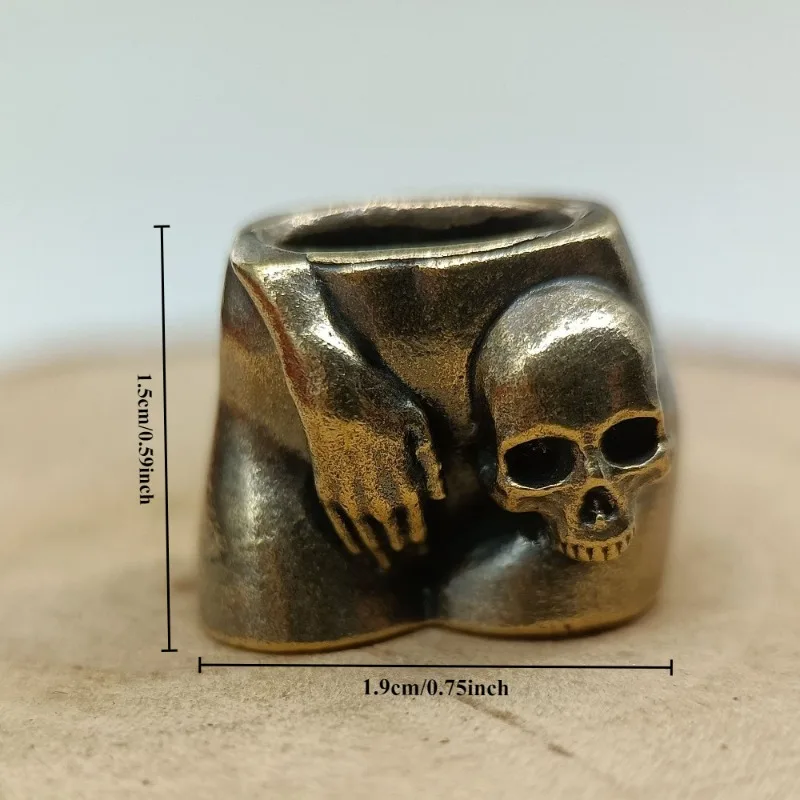 Love Skull Brass Knife Beads EDC Outdoor DIY Paracord Handmade Woven Lanyard Pendant Accessories Punk Bracelets Charms