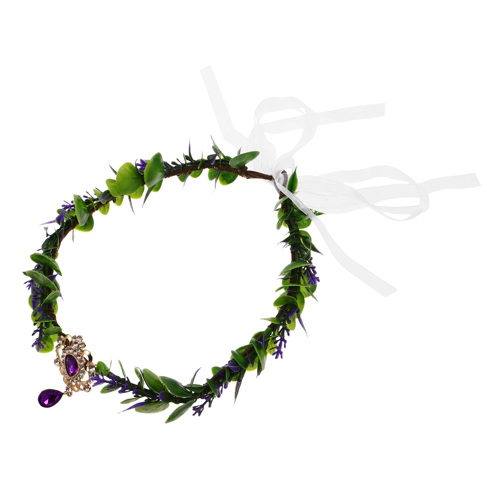 

Elegant Fairy Crown Handmade Floral Bohemian Headpiece Bridal Wedding Hair Accessory Women Themed Party Bridesmaid Flower Crown