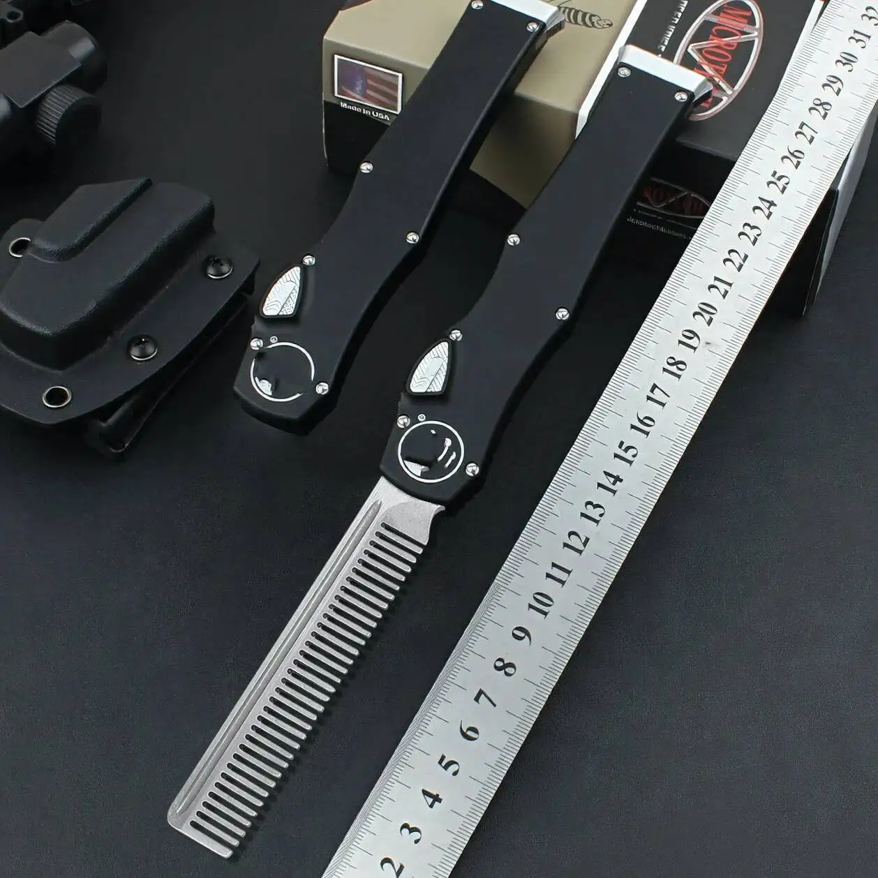 Herramienta EDC de aleación de aluminio multifuncional recta Microtech Dalong