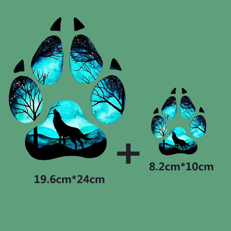 Fine Clothing Thermoadhesive Patches Iron On Colorful Night Sky Wolf Claw Patches For Clothing DIY T-shirt Heat Transfer Sticker