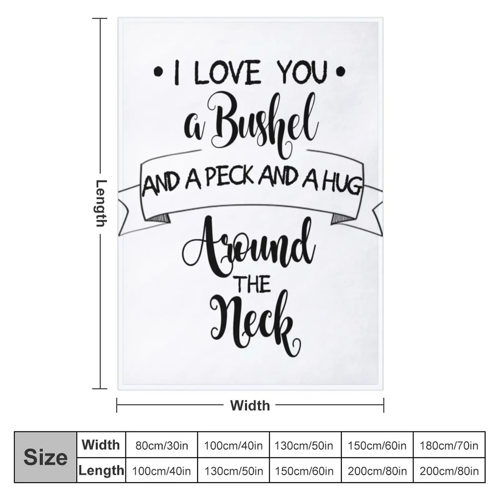 I Love You A Bushel And a Peck... Throw Blanket bed plaid Large Extra Large Throw Blankets