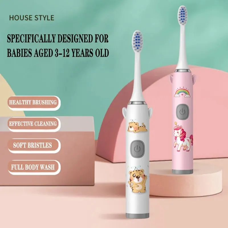 E6 CHILDREN'S Toothbrush Wings Cartoon Sonic Toothbrush Soft Bristle Electric Toothbrush (Batteries Not Included)