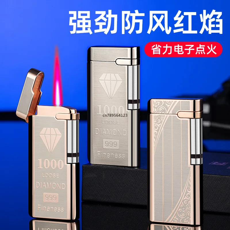 New Personality Roller Touch Sensor Windproof Lighter Mini Butane Gas Lighter Unusual Metal Cigarette Lighter Men\'s Gadget