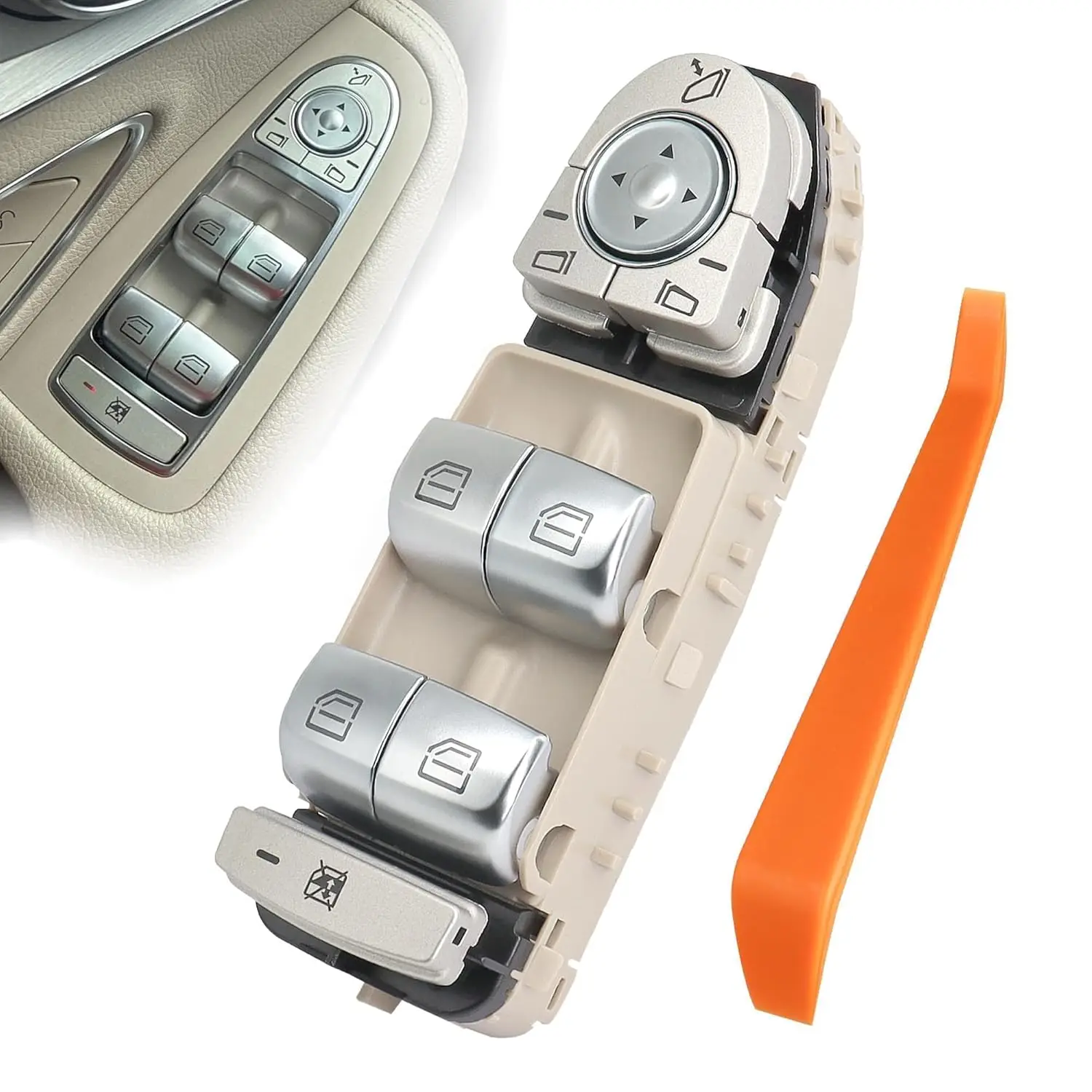 

Power Window Switch For Mercedes benz W205 W253 W213 W222 C EClass Peel-proof Electroplat A2229056800 2059056811 Car accessories