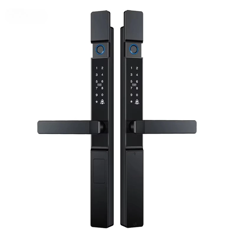 Waterproof Tuya Sliding Door Smartlock 85 Mortise Latch Doors Handle with Locks Fingerprint Handle Electric Smart Lock