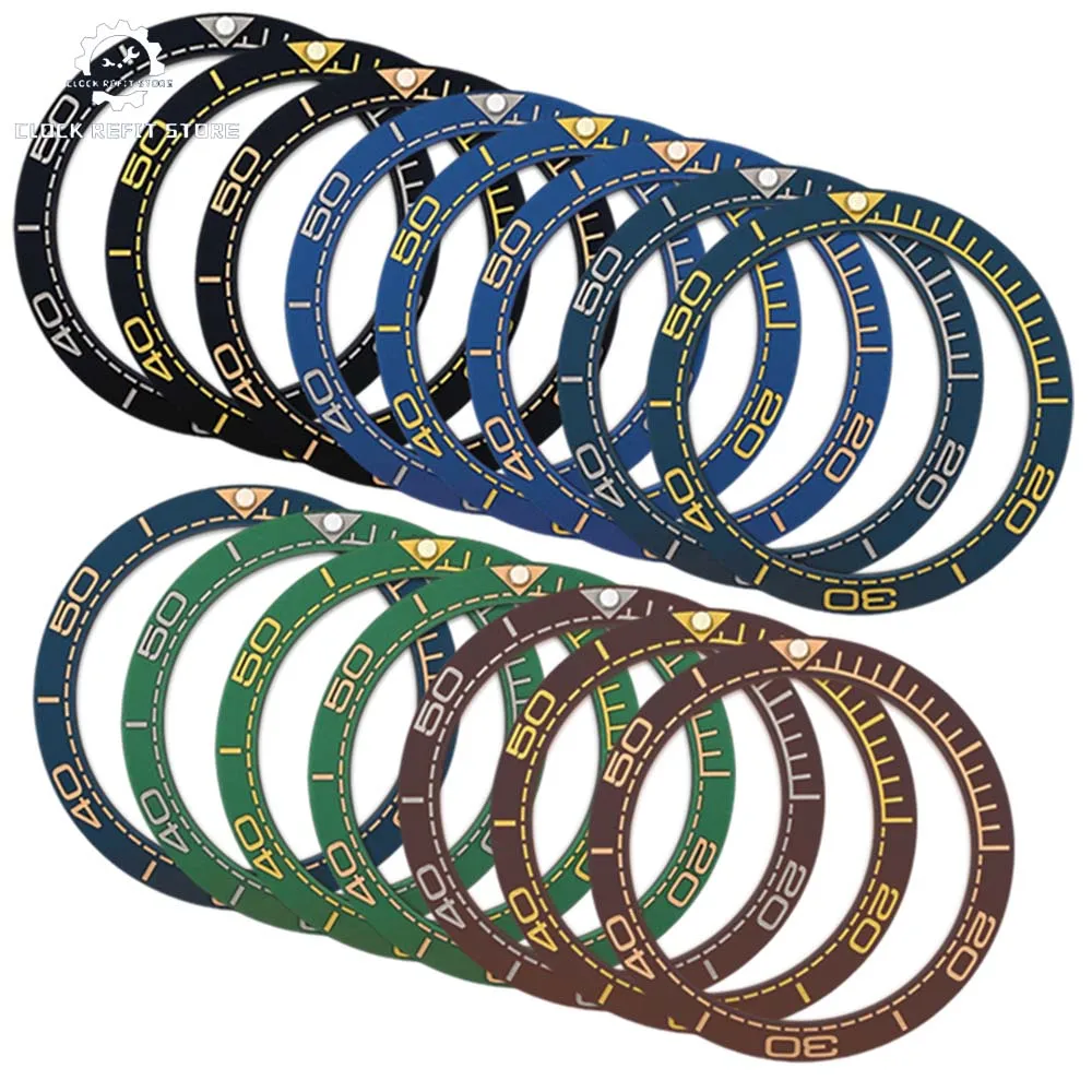 

Набор керамических вставок для безеля 38 мм (коричневый/синий/черный) с люминесцентными бусинами, 30,7 мм, для часов GMT, запасные части