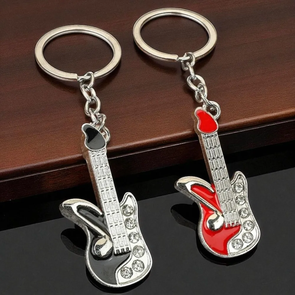 

Creative Music Enthusiast Mini Metal Cute Keychain Guitar Pendant Key Ring Accessories Personalized Keyring Lover Small Gift