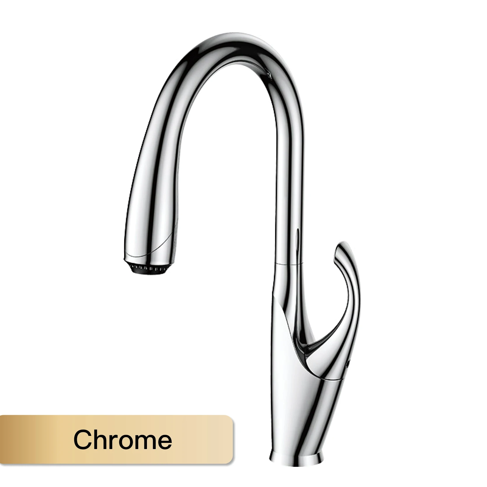 

brass pull out design three function single handle cold and hot dual control sink faucet High end touch black kitchen faucet