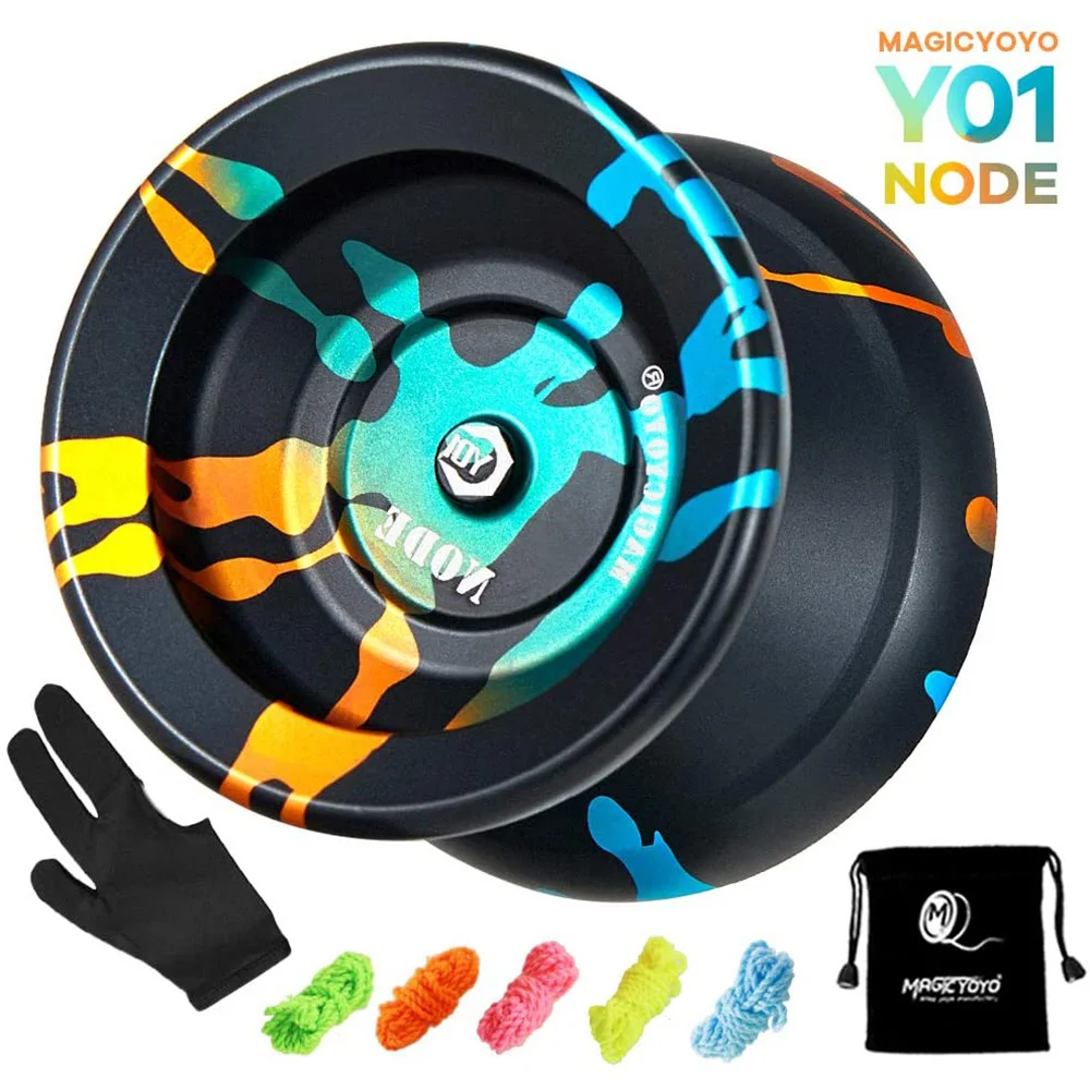 Magic YoyoY01 Professional Response Yoyo Classic Aluminum Alloy Metal Yoyo with Spinning String 10 Ball Stainless KK Bearing