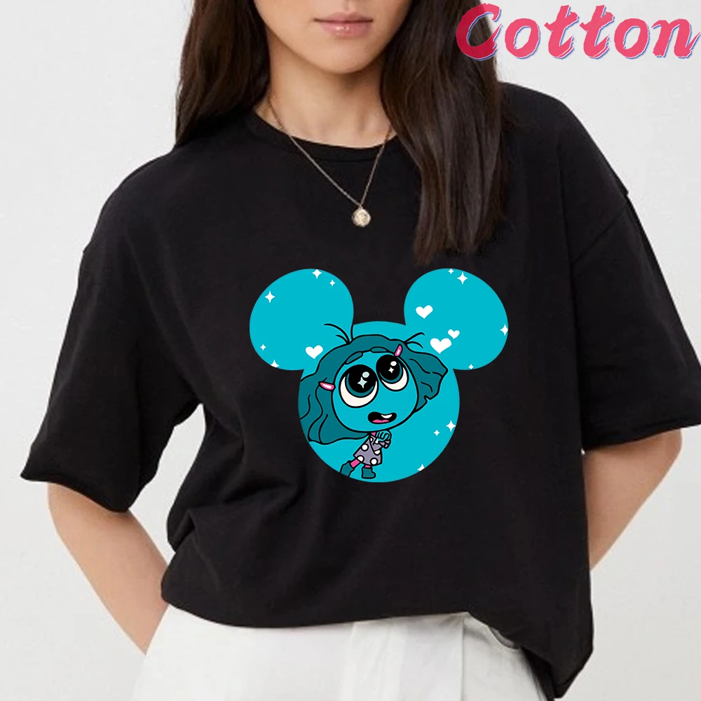 

Inside Out 2 T-Shirt Funny Style Cotton Tshirt Tops Women Sadness Joy Anger Cartoon Print Shirt Female Harajuku Clothes Top Girl
