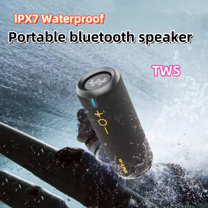 

W-KING D320 Portable Bottle Shape 30W Super Bass Boom Box IPX7 Waterproof Outdoor TWS Wireless Bluetooth Speakers with RGB Light