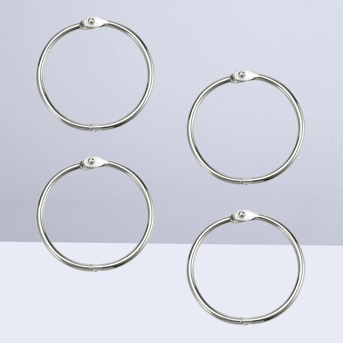 25 قطعة حلقات الكتاب المعدنية فضفاضة ورقة الموثق الفضة 45 سنتيمتر المفاتيح صور كليب المنظم فضفاض ورقة الموثق حلقة كتاب معدني