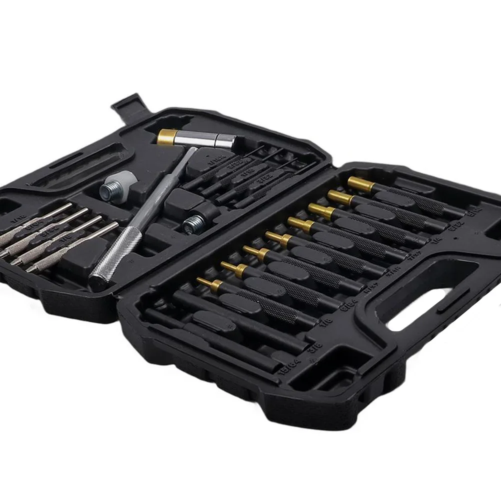 19/21pc Double-Sided Copper Punch Hammer Set Premium Punch Set With Smart Hammer Non-Slip Bench Block Hand Tool Set For Jewelers