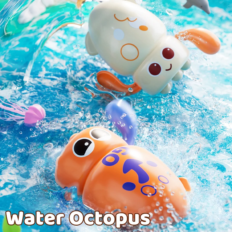 

Baby Bath Toy Cute Swimming Octopus Bath Toy Pool Floating Curled Edge Toy For Boys And Girls Children Bathtub Water Playing Toy