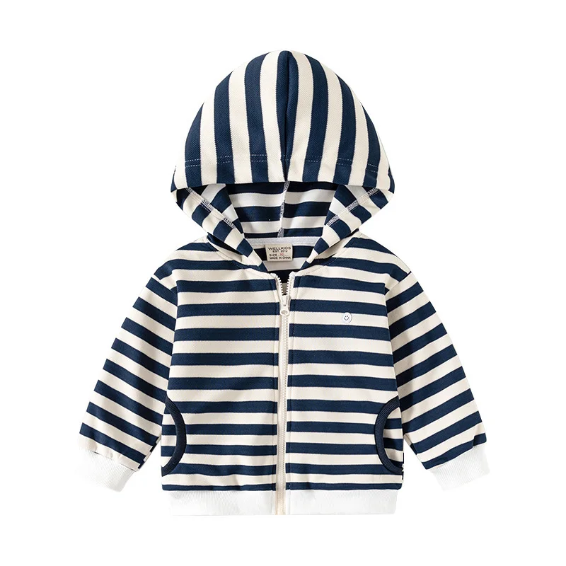 

Striped Boys Sweatshirts Cotton Spring Kids Jacket Coat Children's Clothes Toddler Hoodies