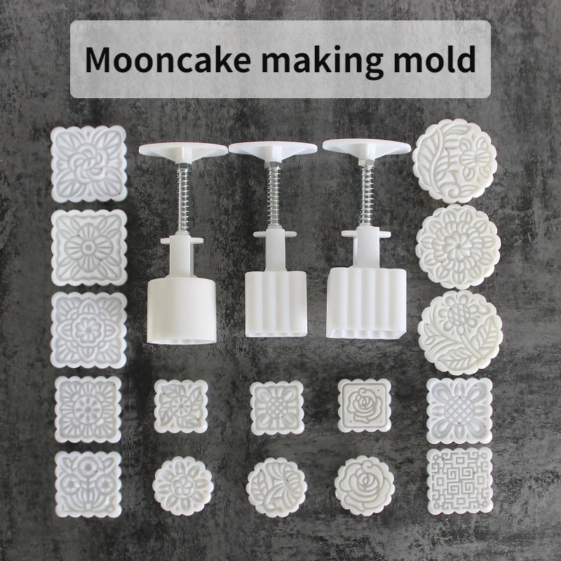 Mooncake Mold Mid Autumn Festival Mooncake Mould DIY Hand Pressure Fondant Decoration Tools Moon Cake Mold