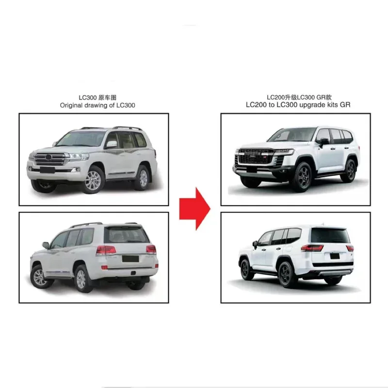 

HAILED Factory Car Retrofit Upgrade Auto Parts Upgrade Body Kits GR for Land Cruiser LC200 to LC300