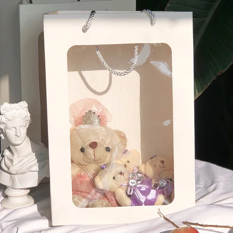 5 Visiable Window Tote Bag Gift Bag for Toy Flower Window Bag Clear Gift Bag Bouquet Packaging Bag