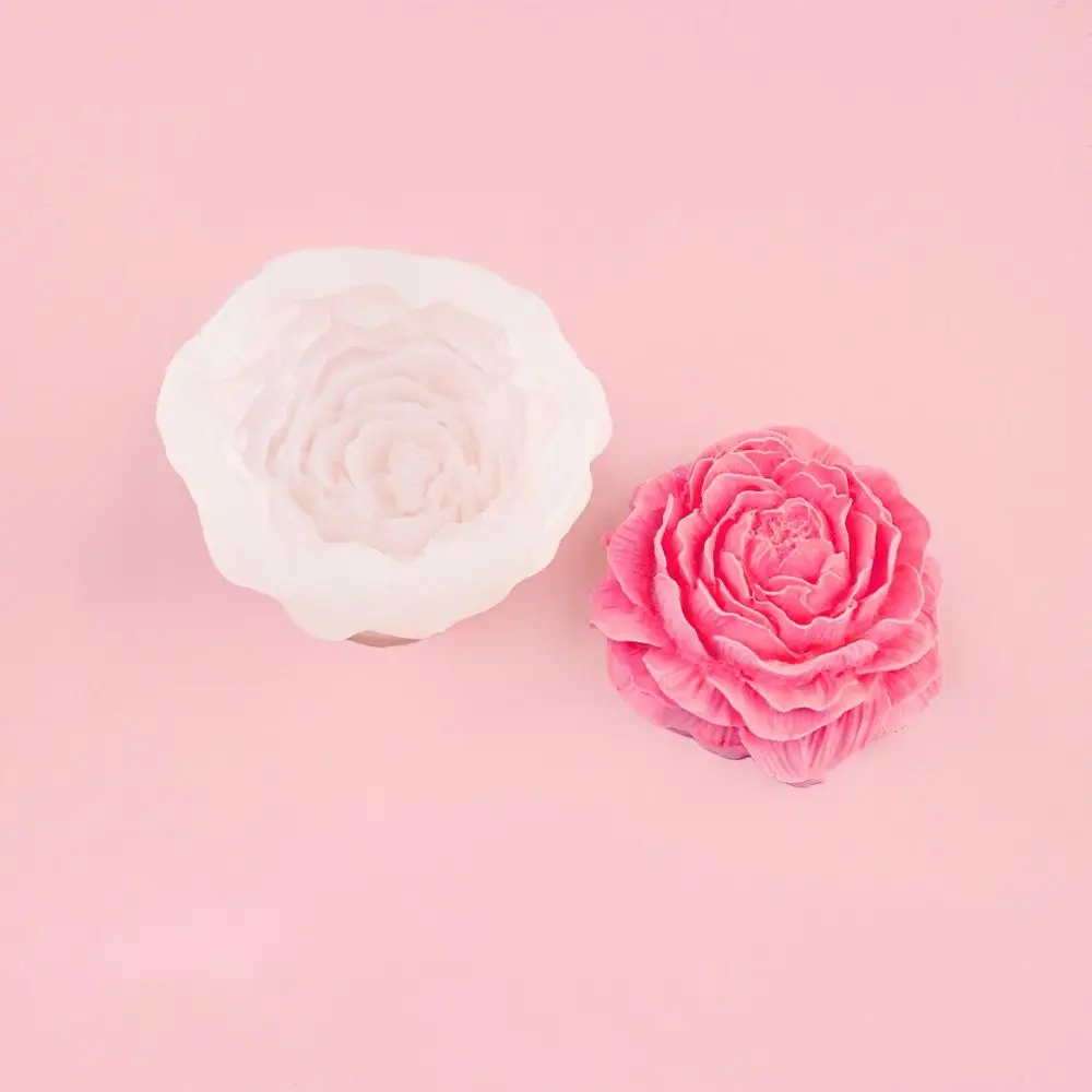

1Pcs DIY Peony Silicone Mold 3D Making Tool Flower Soap Mould Chocolate Cake Ice Baking Resin Mold for Plaster Candle Soap