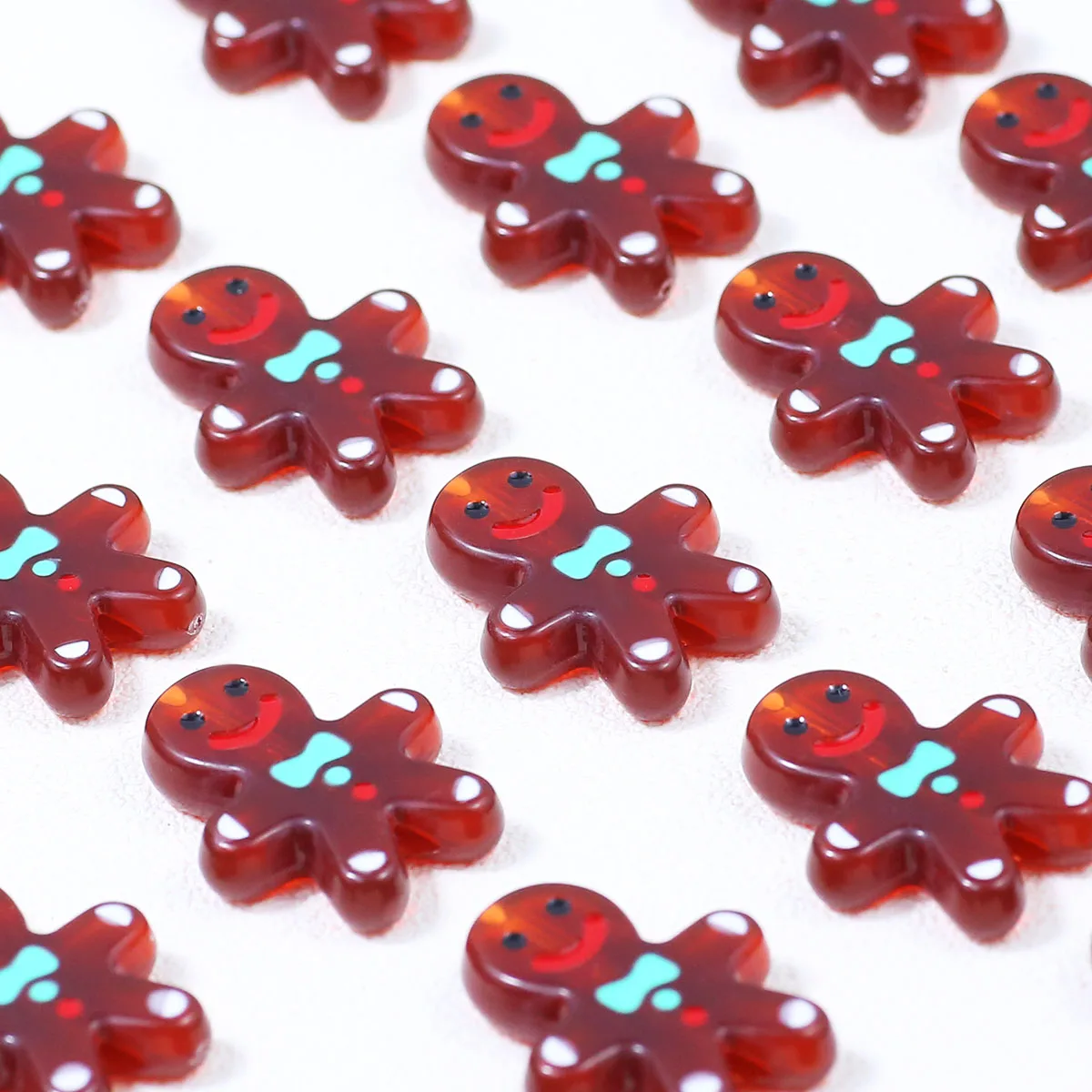 

3/6/9pcs Acrylic Gingerbread Man Beads Spacer Loose Bead for Bracelets Christmas Decoration DIY Jewelry Making Accessories